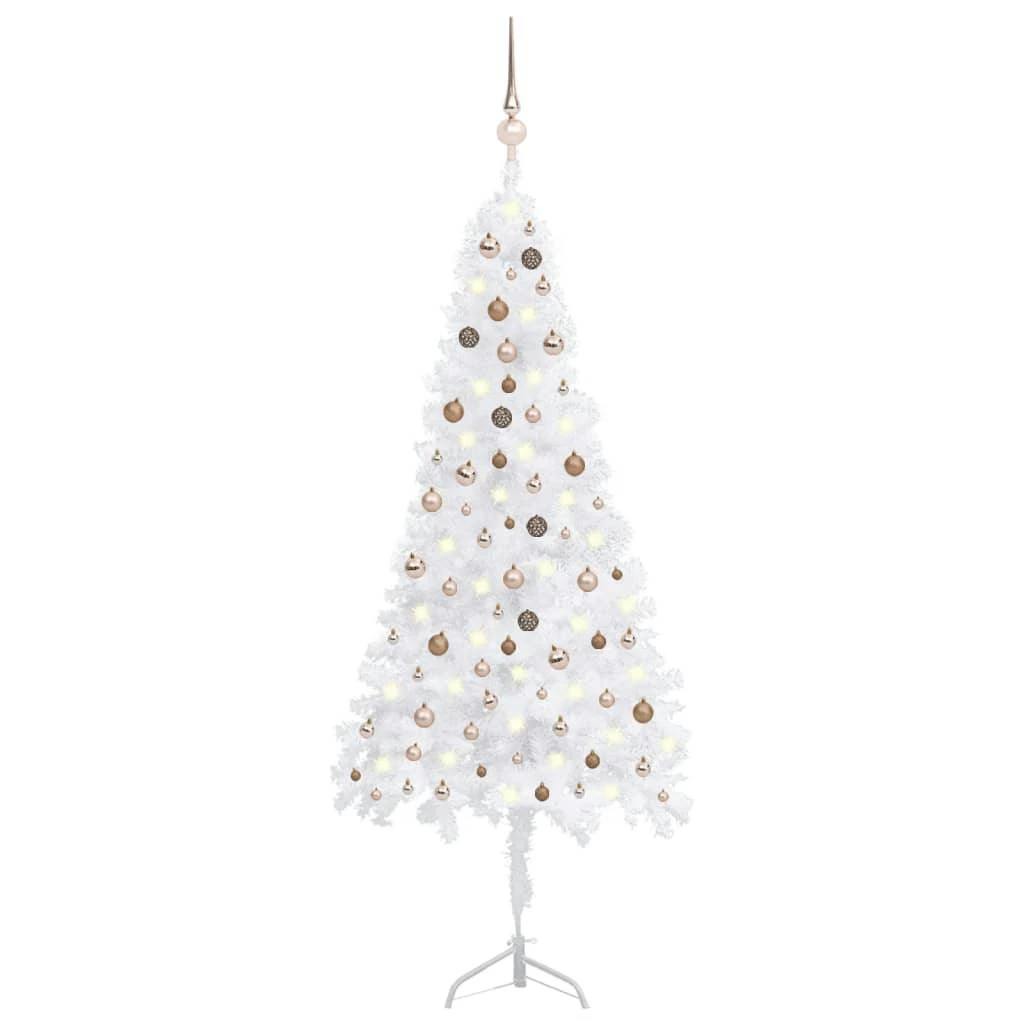 VIDAXL Künstlicher Eck-Weihnachtsbaum LEDs & Kugeln Grün 240 Cm PVC 4 VIDAXL Künstlicher Eck-Weihnachtsbaum LEDs & Kugeln Grün 240 Cm PVC – Bild 4