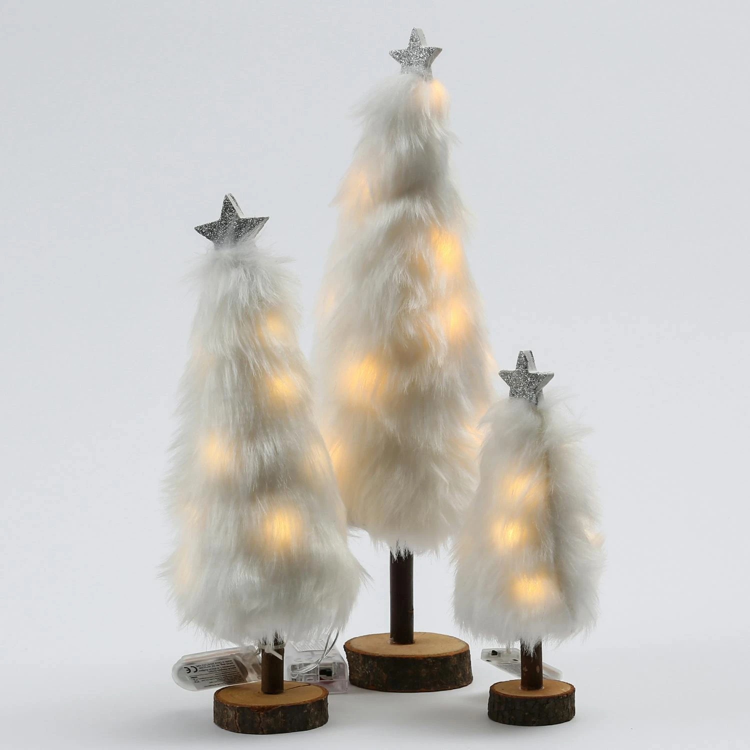 LED Dekobaum PLÜSCH Mit Sternspitze Plüschfell Leuchtend H: 36,5cm Batterie Weiß 6 LED Dekobaum PLÜSCH Mit Sternspitze Plüschfell Leuchtend H: 36,5cm Batterie Weiß – Bild 6