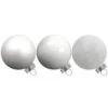 42er Weihnachtskugel-Set Ø5/5,5/6,5cm Glas Weiß/Silber