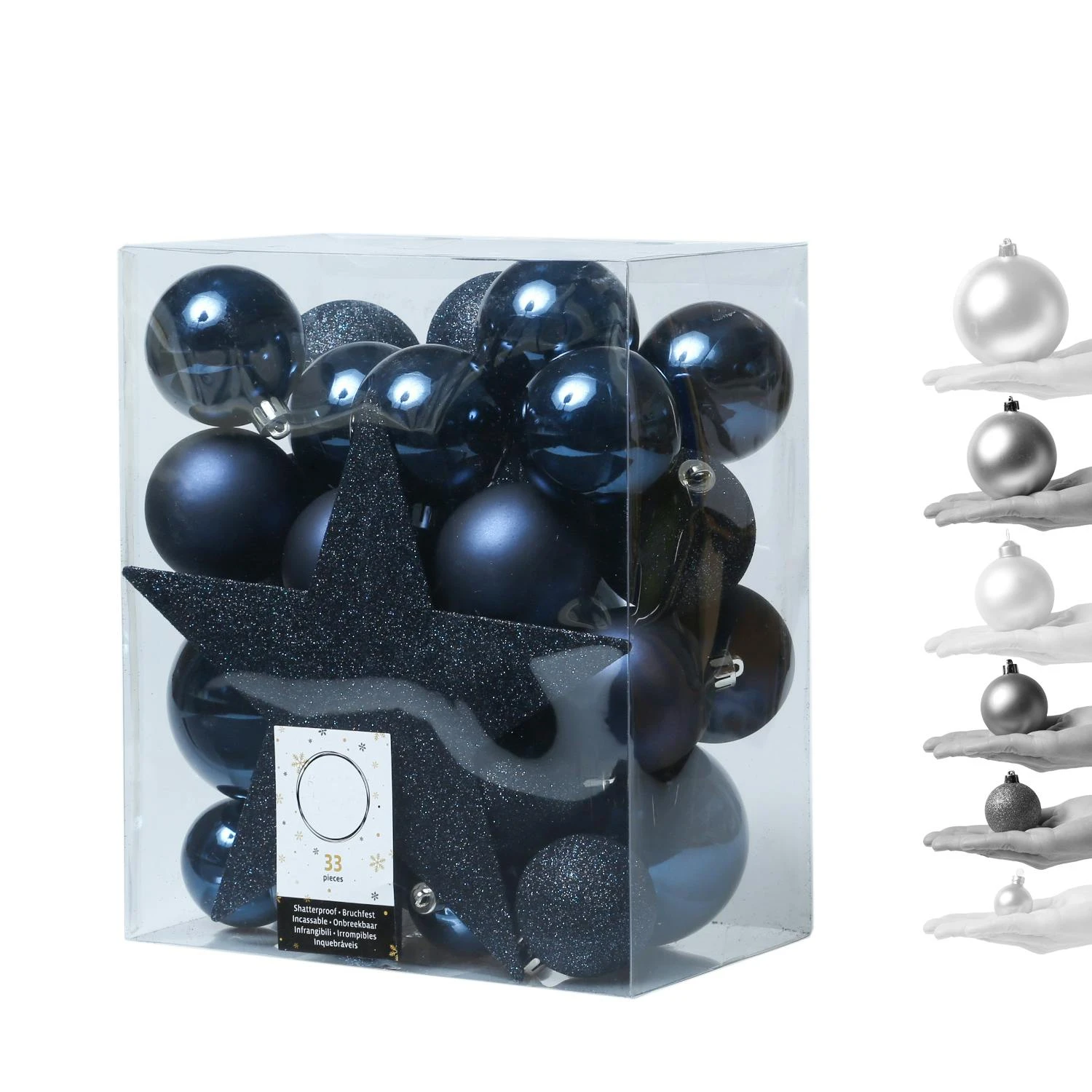 Christbaumkugel Weihnachtskugel Bruchfest Glänzend Matt Glitzernd Blau 33er Set 7 Christbaumkugel Weihnachtskugel Bruchfest Glänzend Matt Glitzernd Blau 33er Set – Bild 7
