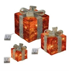 LED Geschenkboxen Beleuchtet Schleife Weihnachtsdeko 40LED Timer Creme/rot 3St. -VIDAXL Store 05ead084 e73f 4008 b8d5 875cd769294b