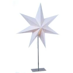 Papierstern Luna Weihnachtsstern Leuchtstern H: 75cm E14 Fassung Inkl.Kabel Weiß