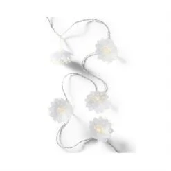 LED Lichterkette Blume 20 Leuchtende Fiberglas Blumen Trafo L: 3,72m Transparent