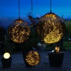 LED Kugelleuchte Deko Kugel Mit Drahtlichterkette Hängeleuchte 30cm Rauchgrau -VIDAXL Store 0acd787c 2c0a 458e a5c3 936fd2edbc4e