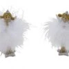 NEU Engelset, Mit Federn, Weiß / Silber, 2 Stück, 4,5 X 3 X 12 Cm, "Germany", Handgefertigt