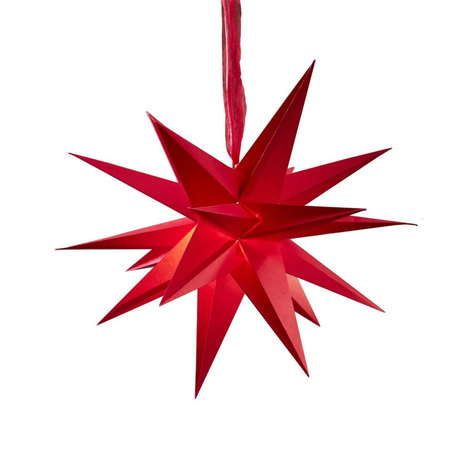 Papierstern December 3D Stern Mit Band Weihnachtsstern Faltstern D: 45cm Rot 5 Papierstern December 3D Stern Mit Band Weihnachtsstern Faltstern D: 45cm Rot – Bild 5