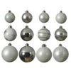 Christbaumkugel Weihnachtskugel Glas Glänzend Matt Glitzernd Silber Weiß 12 St.