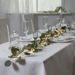 LED Lichterkette Eukalyptus L:180cm - Batteriebetrieb - Timer - Grüne Blätter -VIDAXL Store 17ece29f 129d 40a9 9b1a 8f9bd5282f71