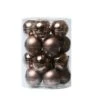 Christbaumkugel Weihnachtskugel Glas D: 6cm Glänzend Matt Braun 20er Set
