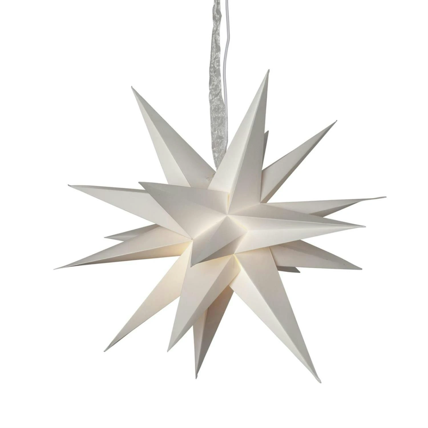 Papierstern December 3D Stern Mit Band Weihnachtsstern Faltstern D: 45cm Creme 2 Papierstern December 3D Stern Mit Band Weihnachtsstern Faltstern D: 45cm Creme – Bild 2