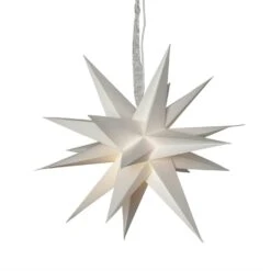 Papierstern December 3D Stern Mit Band Weihnachtsstern Faltstern D: 45cm Weiß