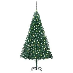 VIDAXL Künstlicher Weihnachtsbaum LEDs & Kugeln Beschneit 210cm PVC PE -VIDAXL Store 1af6b62d 8417 422f 8667 092b4502615d 2