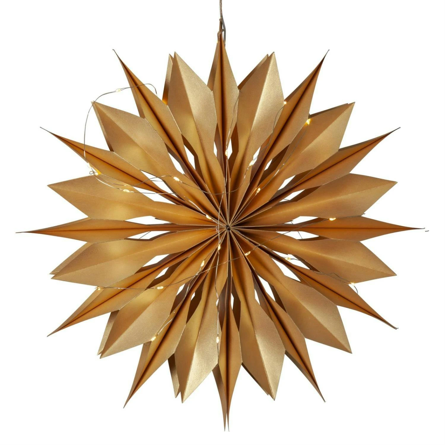 Papierstern Melli Weihnachtsstern Faltstern Mit Lichterkette Hängend 45cm Gold 1 Papierstern Melli Weihnachtsstern Faltstern Mit Lichterkette Hängend 45cm Gold