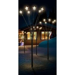 LED Gartenstecker Sternefächer Stäbe Mit Sternen Timer Batterie H: 60cm 4 Stück -VIDAXL Store 2398b2db 5565 47aa a949 0b6289513434