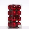 Christbaumkugel Weihnachtskugel Bruchfest D: 4cm Glänzend Matt Rot 16er Set