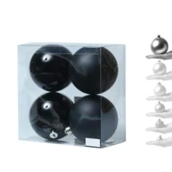 Christbaumkugel Weihnachtskugel Bruchfest Glänzend Matt Schwarz D: 10cm 4St. -VIDAXL Store 28408a23 5487 4601 8622 722e7d937f65