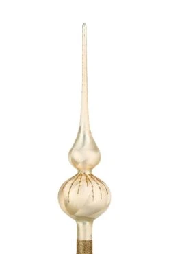 Weihnachtsbaumspitze Groß 35cm In Ice Champagner Gold Regen