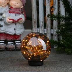 LED Kugel Mit Drahtlichterkette Gartenleuchte Stehend Rauchglasoptik 20cm Außen -VIDAXL Store 29ada003 e6d7 4559 bd16 88cf3361a931