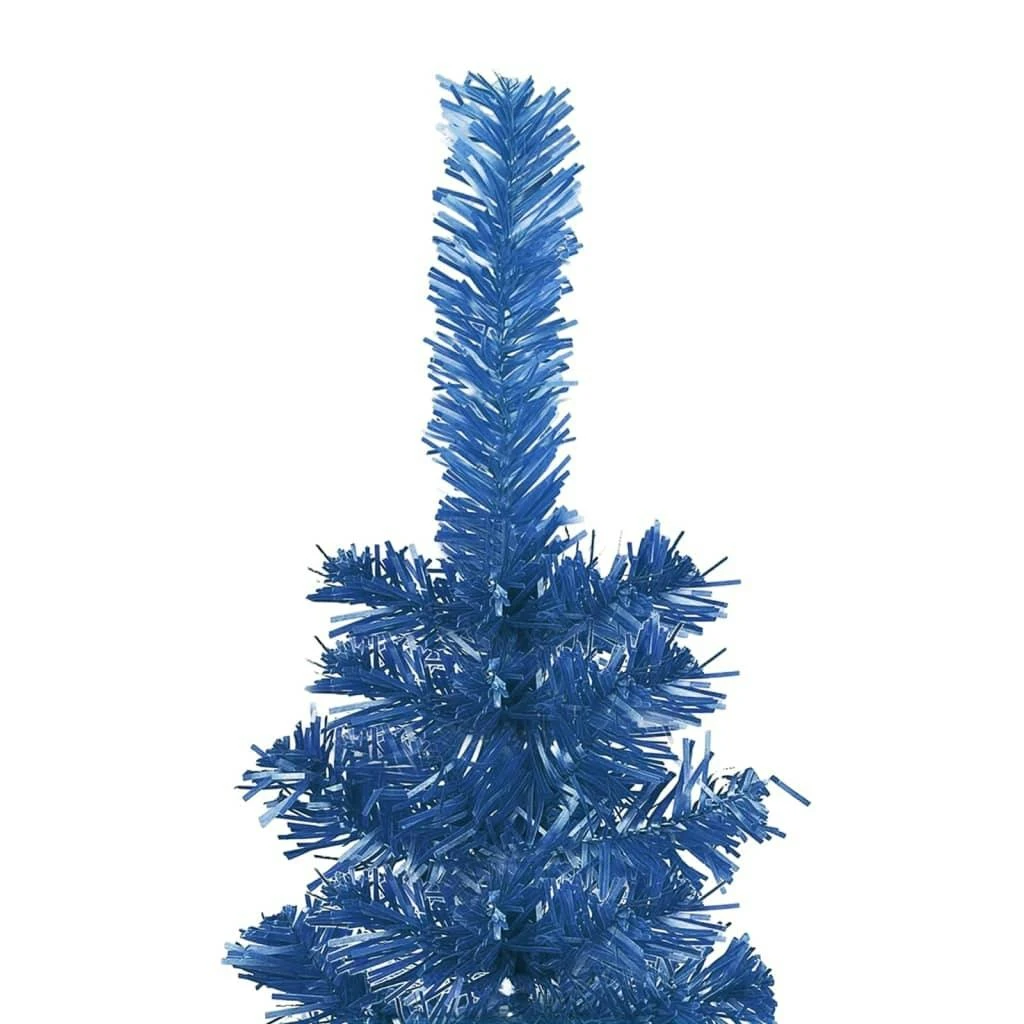 VIDAXL Schlanker Weihnachtsbaum Mit LEDs & Kugeln Blau 210 Cm 3 VIDAXL Schlanker Weihnachtsbaum Mit LEDs & Kugeln Blau 210 Cm – Bild 3