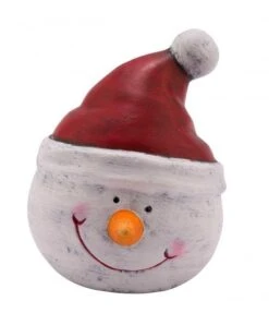 Keramikschneemannkopf, Weiß, Handgefertigt, *Germany*