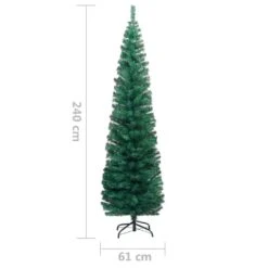 VIDAXL Künstlicher Weihnachtsbaum Schmal LEDs Ständer Grün 240 Cm PVC -VIDAXL Store 2c094059 baca 4139 b2bf cbcdd9cd72c7