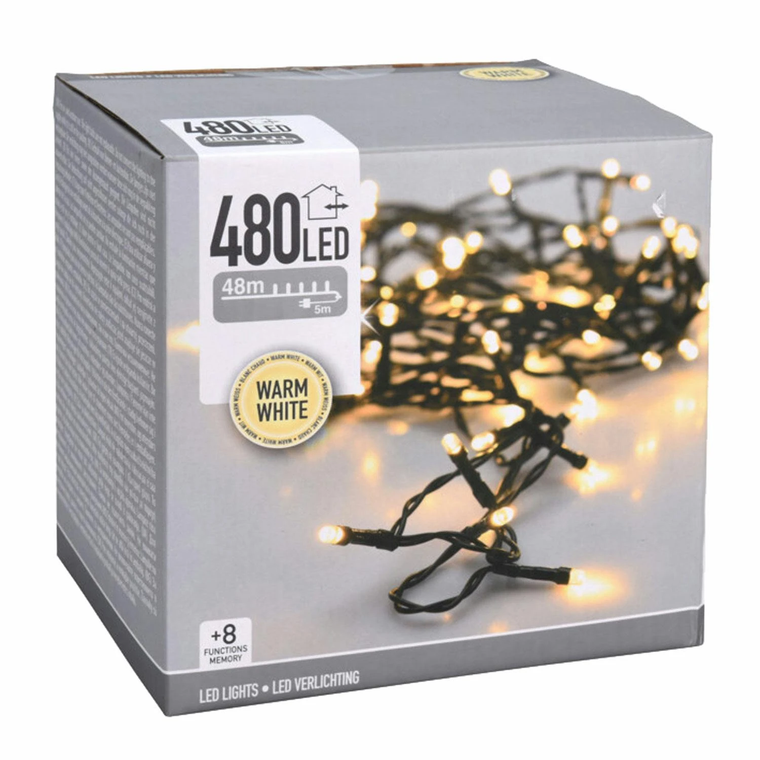 Cluster-Lichterkette 480 LED-Lichter Warmweiß / 48m / In-& Outdoor / 8 Effekte 7 Cluster-Lichterkette 480 LED-Lichter Warmweiß / 48m / In-& Outdoor / 8 Effekte – Bild 7