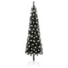 VIDAXL Weihnachtsbaum Schlank Mit LEDs Schwarz 120 Cm
