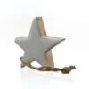 Holzstern Weihnachtsstern Hängestern Anhänger Jute Kordel 5,5cm Emailliert Weiß
