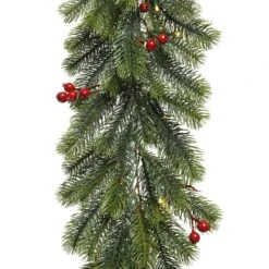 LED Tannengirlande Rote Beeren Beleuchtet Außen Weihnachtsgirlande 1,8m Batterie -VIDAXL Store 3576c7d2 3d30 4cb1 8665 ba4122076173