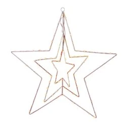 Tarrington House Draht-Silhouette Stern, Metall/ Kupfer, Ø 56 Cm, 150 LED, 6 W, Warmweiß