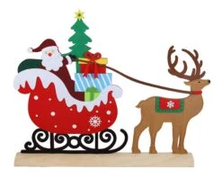 Tarrington House Deko-Schlitten, Filz, 68 X 7 X 57 Cm, Mit Holzsockel