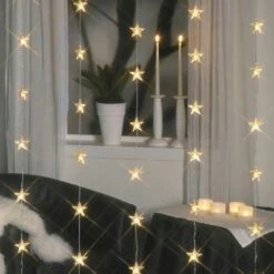 LED Lichtervorhang 50 Leuchtende Sterne 90x200cm Mit Trafo Für Innen Fensterdeko -VIDAXL Store 377f2ad6 efdf 4034 9393 81c1d8c23653