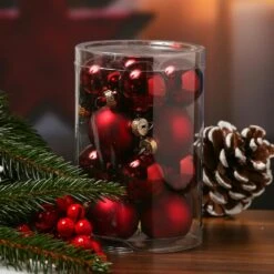 Christbaumkugel Weihnachtskugel Glas D:3,5cm Glänzend Und Matt Weinrot 16er Set -VIDAXL Store 37a0980e 8211 4d28 b8aa 735402a3b153