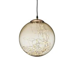 LED Kugelleuchte Deko Kugel Mit Drahtlichterkette Hängeleuchte D: 30cm Für Außen