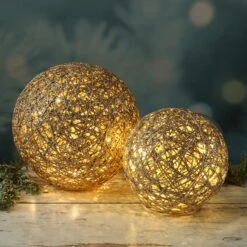 LED Dekokugel Papierkugel Glitzer D: 20cm Weihnachtsdeko Leuchtkugel Gold 2Stück -VIDAXL Store 40db5a4b 5993 40b4 b2b3 a31003c349f4 1