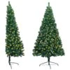 VIDAXL Künstlicher Halb-Weihnachtsbaum Mit LED & Ständer Grün 150 Cm PVC