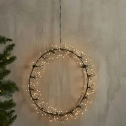 LED Lichtkranz Flower Fenster Türschmuck 270 Dew Drop LED D:30cm F.Innen Schwarz -VIDAXL Store 467dac48 4ed4 4946 9012 0272c9516d96