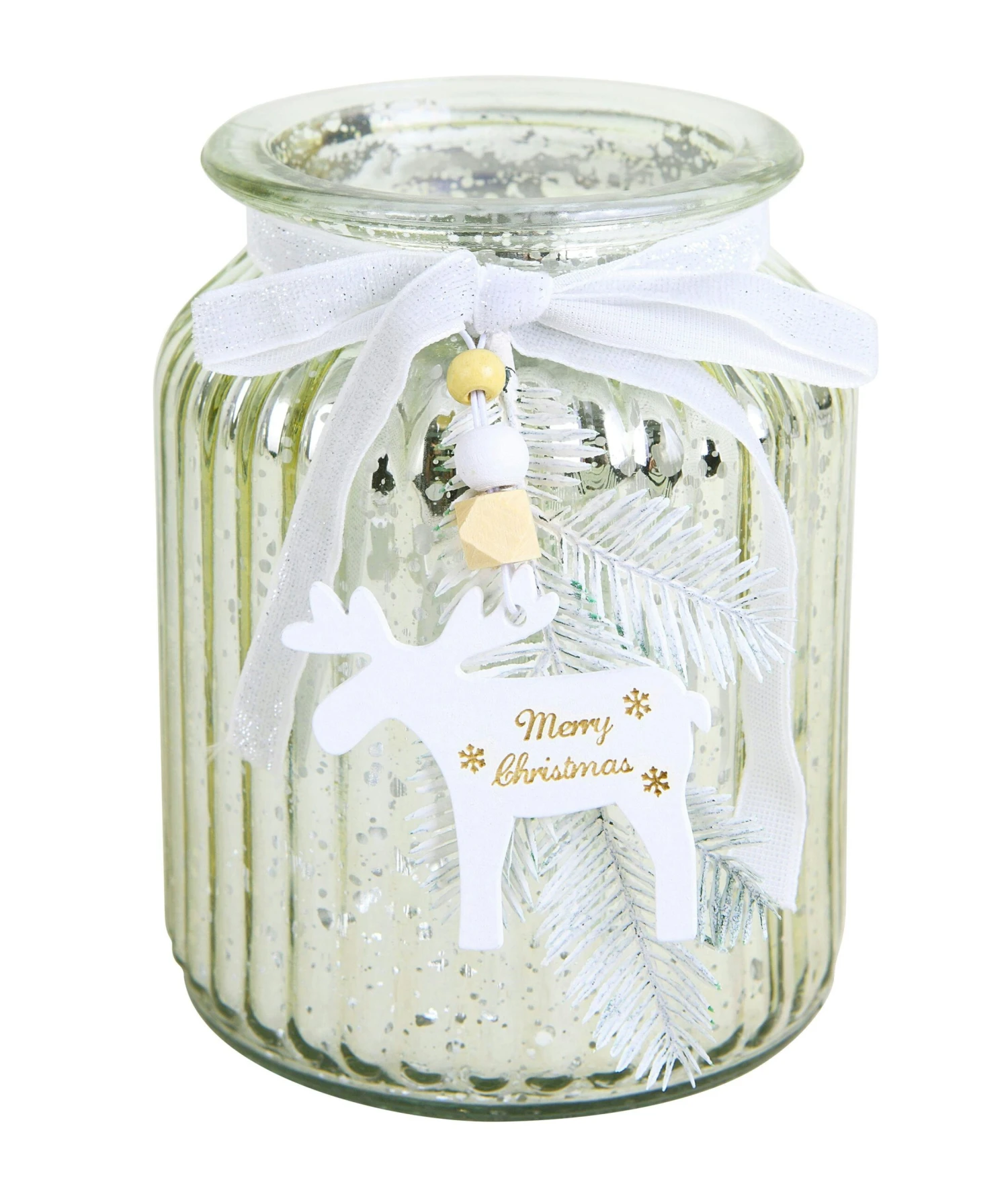 Tarrington House Windlicht, Glas/ Holz, 11 X 11 X 18 Cm, Silbernen Sprenkeln Und Hängende Rentier, Gold 2 Tarrington House Windlicht, Glas/ Holz, 11 X 11 X 18 Cm, Silbernen Sprenkeln Und Hängende Rentier, Gold – Bild 2