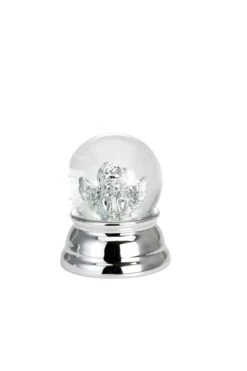 Schneekugel Engel Klein, Versilbert, H 6,0cm D 4,5cm