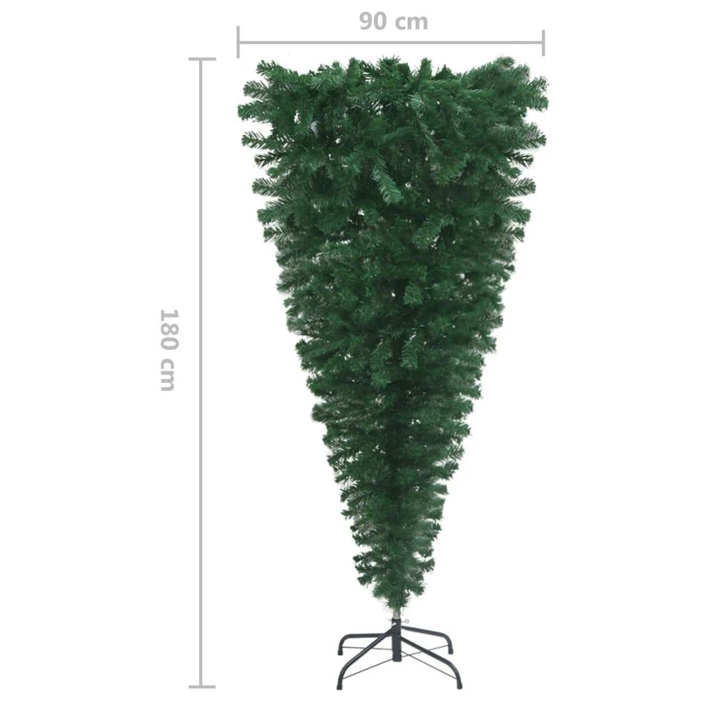 VIDAXL Künstlicher Weihnachtsbaum Kopfüber Mit LEDs Grün 180 Cm 6 VIDAXL Künstlicher Weihnachtsbaum Kopfüber Mit LEDs Grün 180 Cm – Bild 6