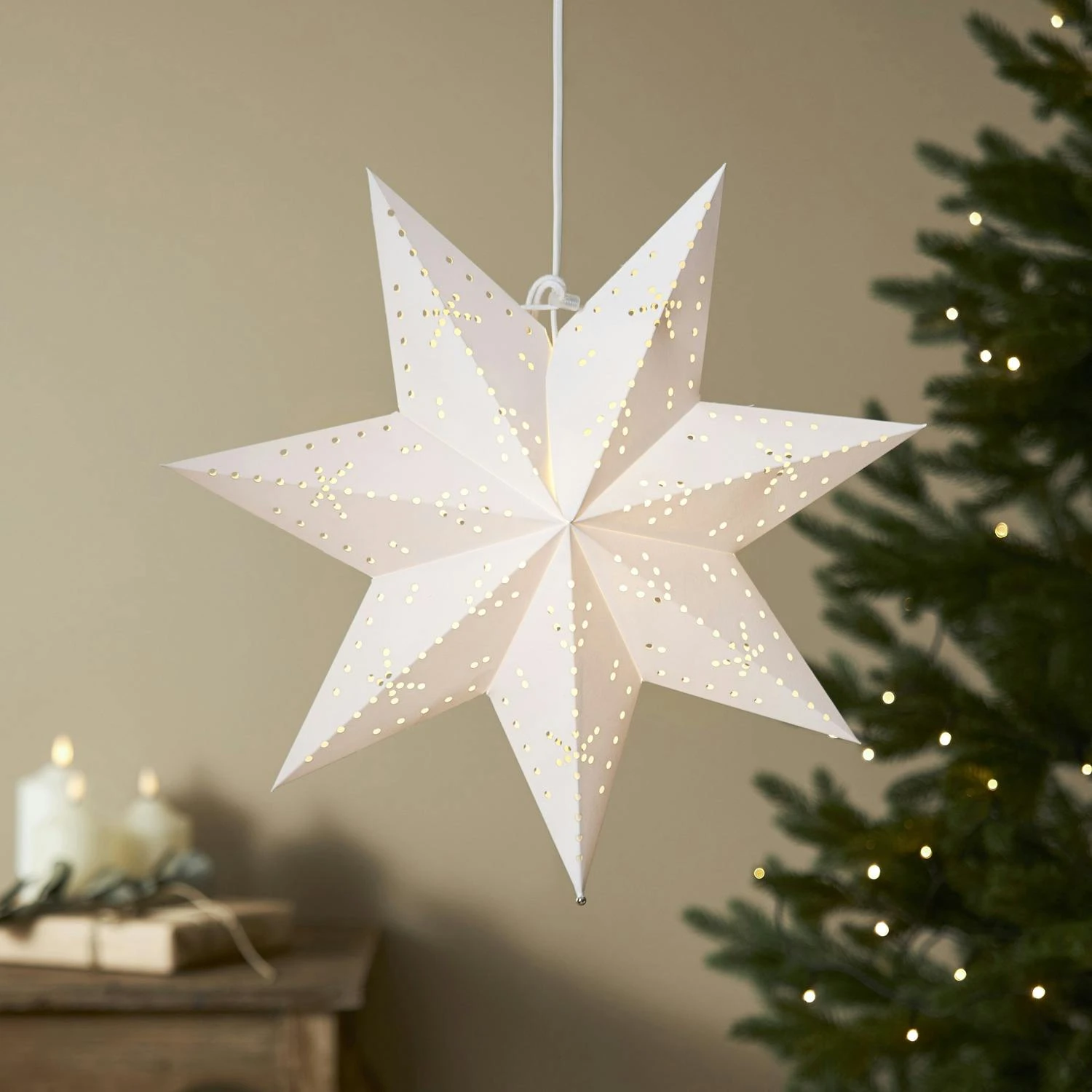 Papierstern Classic Leuchtstern Weihnachtsstern Faltstern 45cm Mit Kabel Weiß 7 Papierstern Classic Leuchtstern Weihnachtsstern Faltstern 45cm Mit Kabel Weiß – Bild 7