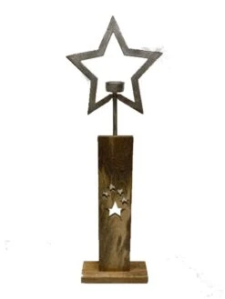 Tarrington House Weihnachtsbaum, Aluminium/ Holz, 13 X 6 X 20 Cm, Mit Stern Und Sockel, Silber -VIDAXL Store 47e1ebb5 36d8 404f aa76 92df703c8fd9 2