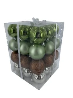 Tarrington House Weihnachtskugeln, Kunststoff, Ø 10 Cm, Glänzend, Matt, Weiß / Gold / Orange, 48 Tlg. -VIDAXL Store 4e4fbc91 4b1e 4ab5 8b8c 9d759e280037 1