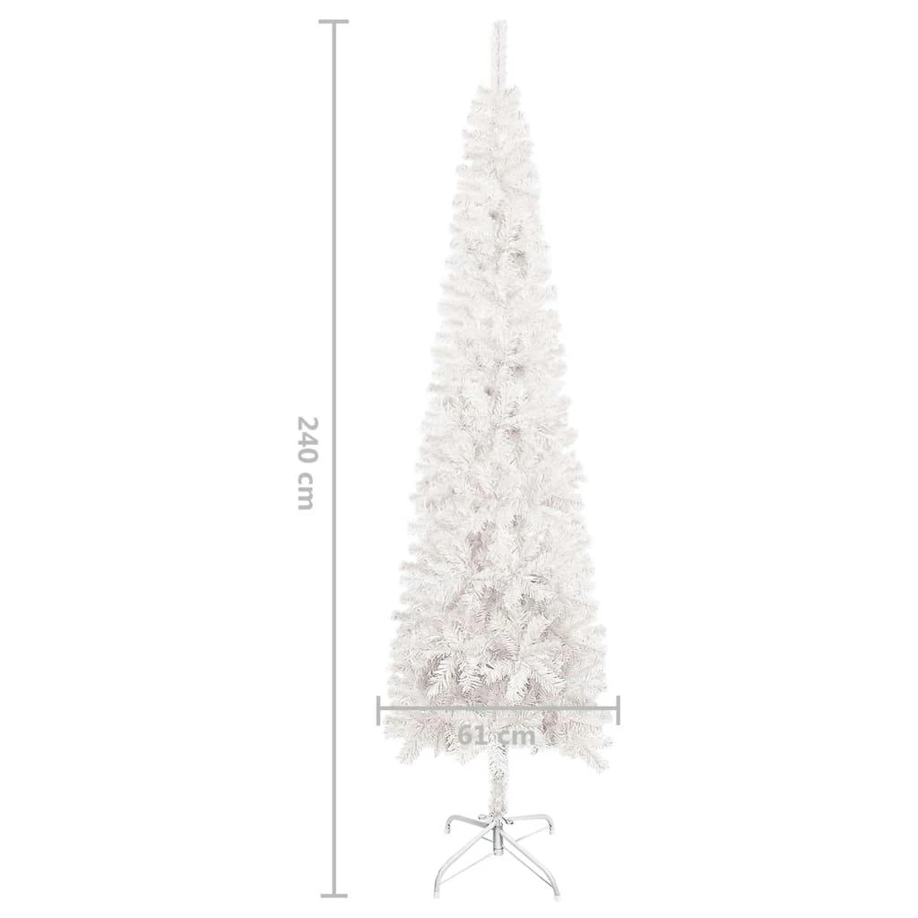 VIDAXL Weihnachtsbaum Schlank Mit LEDs Weiß 240 Cm 6 VIDAXL Weihnachtsbaum Schlank Mit LEDs Weiß 240 Cm – Bild 6