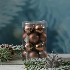 Christbaumkugel Weihnachtskugel Glas D: 3,5cm Glänzend Matt Braun 16er Set -VIDAXL Store 52403d54 73a0 4ce9 9ad1 313a0745fd04