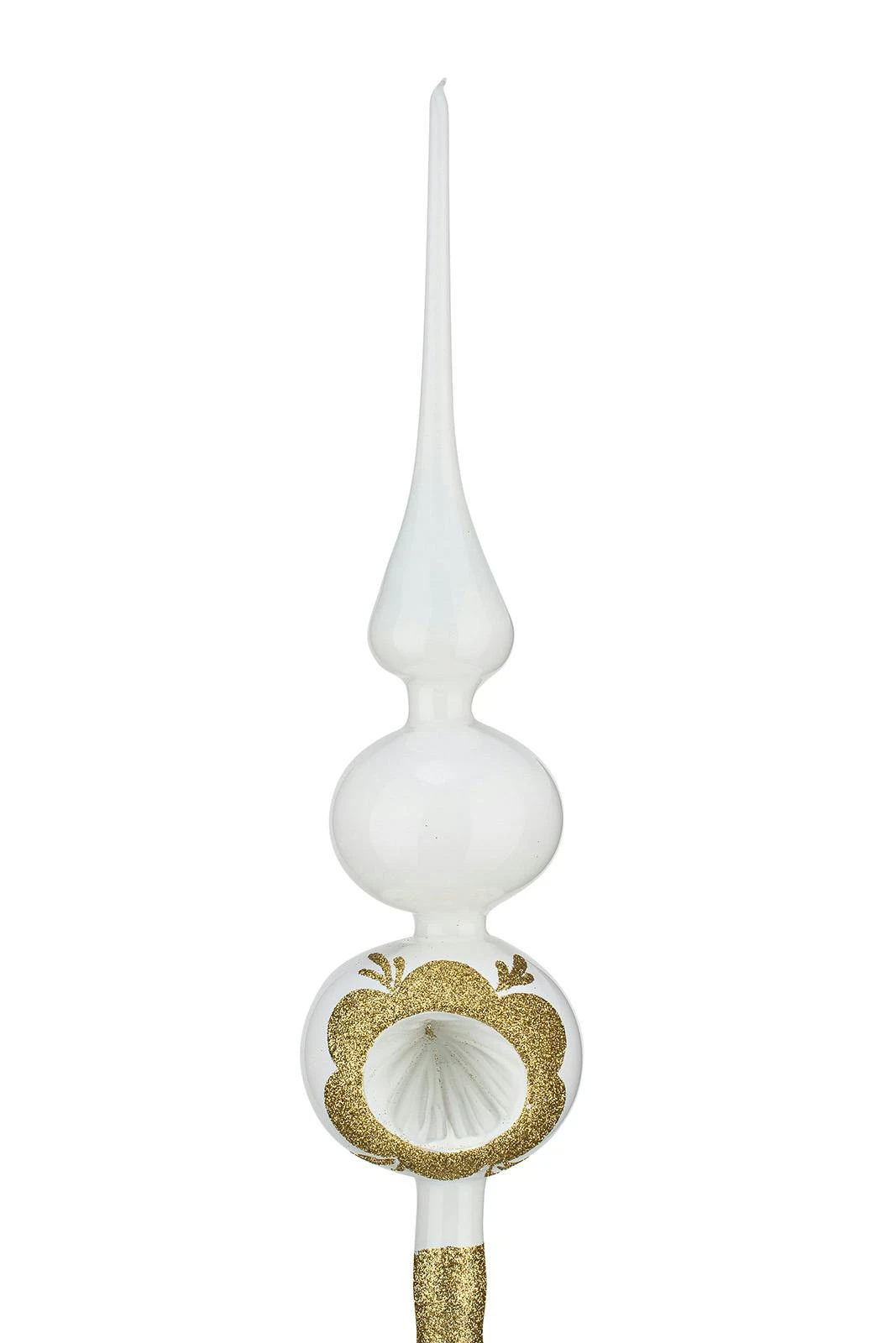 Weihnachtsbaumspitze Groß 35cm In `Vintage Classic Weiss Gold` 1 Weihnachtsbaumspitze Groß 35cm In `Vintage Classic Weiss Gold`