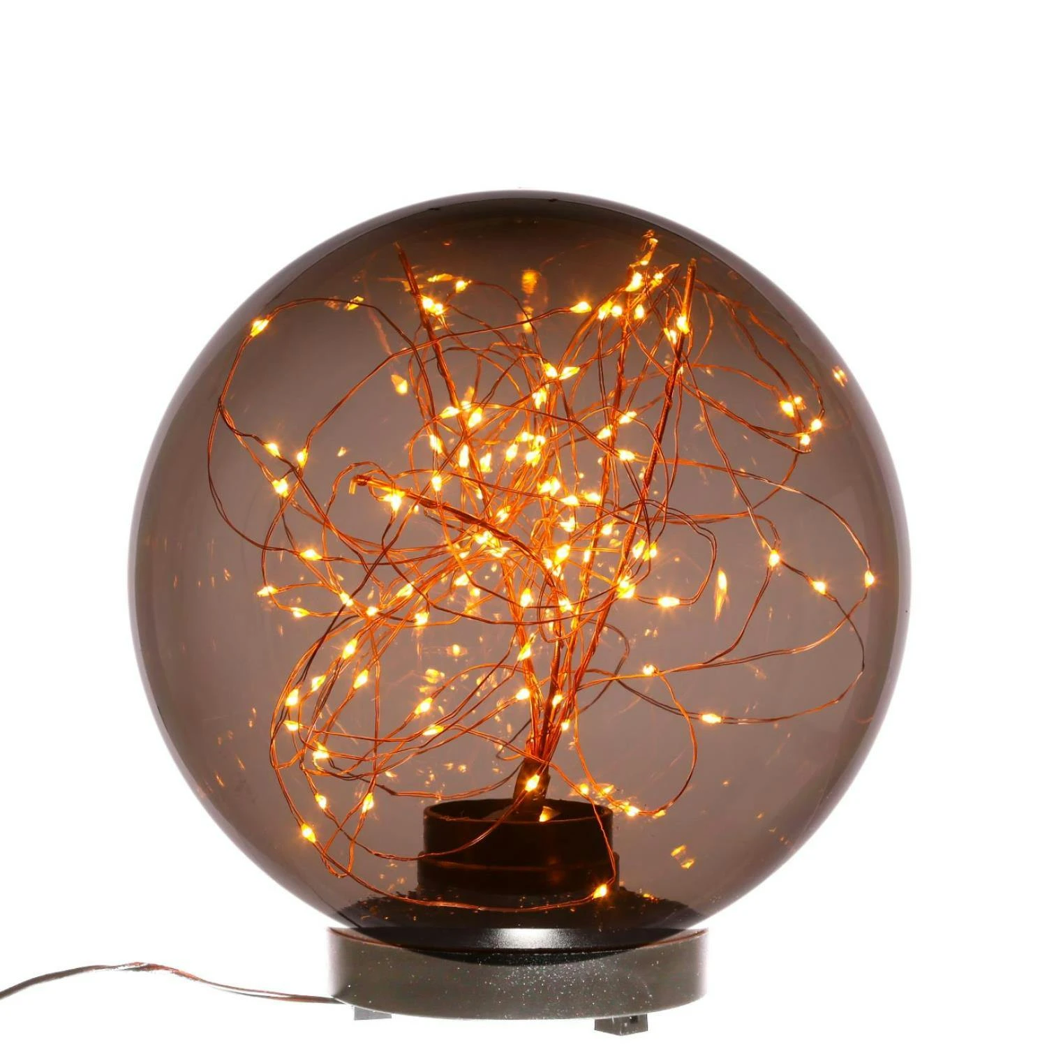 LED Kugel Mit Drahtlichterkette Gartenleuchte Stehend 80LED Amber 20cm Für Außen 4 LED Kugel Mit Drahtlichterkette Gartenleuchte Stehend 80LED Amber 20cm Für Außen – Bild 4