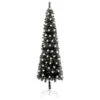 VIDAXL Weihnachtsbaum Schlank Mit LEDs Schwarz 150 Cm