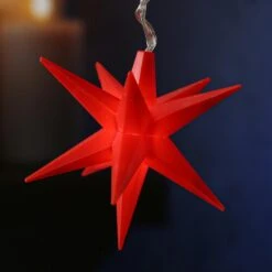 LED Lichterkette Sterne 3D Warmweiß Timer Weihnachten Deko Für Außen Balkon Rot -VIDAXL Store 548f49ea 37b3 4342 80ce a10bd02f4633