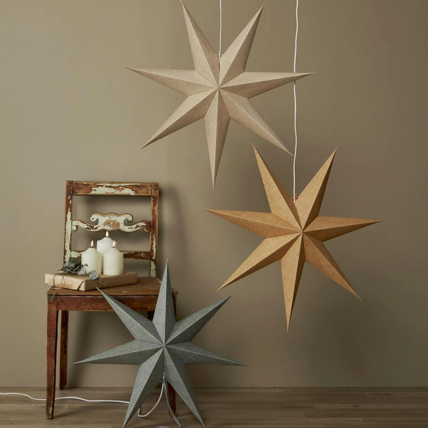 Papierstern Cotton Leuchtstern Weihnachtsstern Advent Faltstern D: 60cm Gold 7 Papierstern Cotton Leuchtstern Weihnachtsstern Advent Faltstern D: 60cm Gold – Bild 7